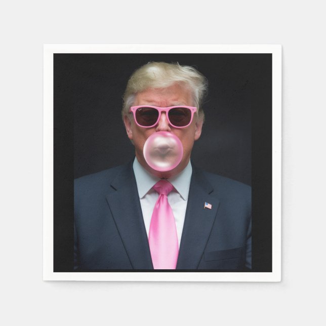 Trump Pink Bubble Gum President 47 USA Napkins (Front)