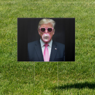 Trump Pink Bubble Gum President 47 USA Sign