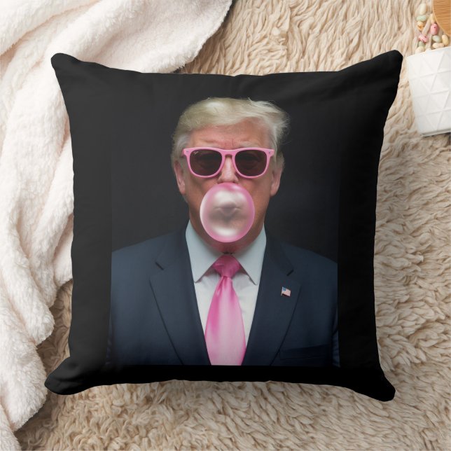 Trump Pink Bubble Gum President 47 USA Throw Pillow (Blanket)