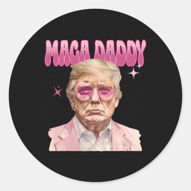 Trump Pink Sungles Maga Daddy Funny Trump 2024  Classic Round Sticker (Front)