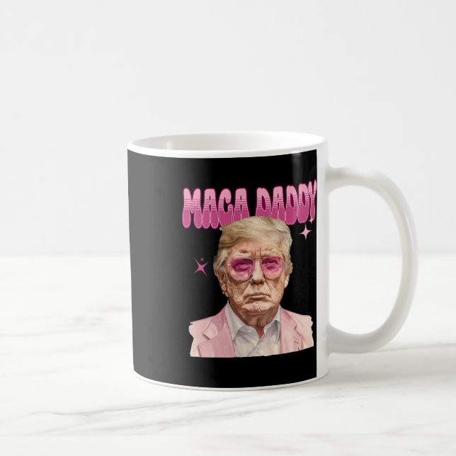 Trump Pink Sungles Maga Daddy Funny Trump 2024  Coffee Mug (Right)