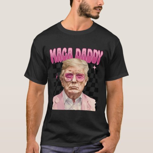 Trump Pink Sungles Maga Daddy Funny Trump 2024  T_Shirt