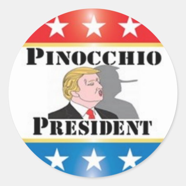 Trump Pinocchio President Sticker (Front)