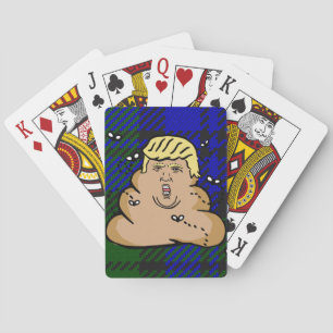 trump plaid poop poker cards