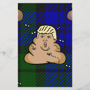 trump plaid poop stationery