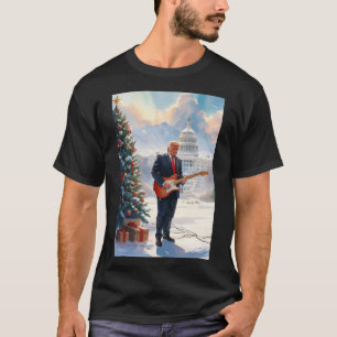Trump playing Electric Guitar Christmas US Capitol T-Shirt