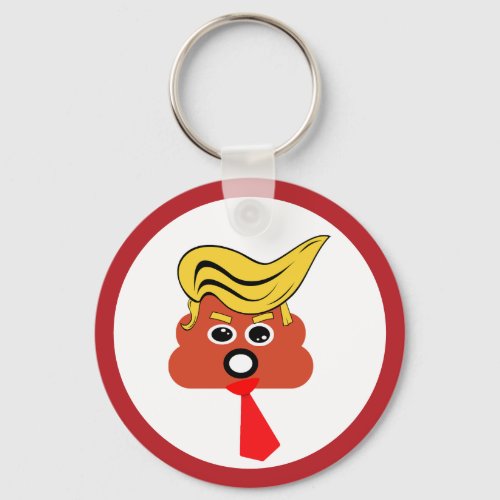 Trump_Poop Emoji Anti_Trump Political Opinion Keychain