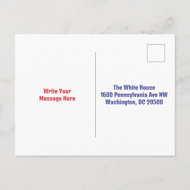 Trump Postcard Addressed To The White House (Back)