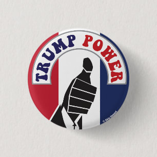 TRUMP POWER THUMB'S UP 60s Hippie Peace Revolution Button