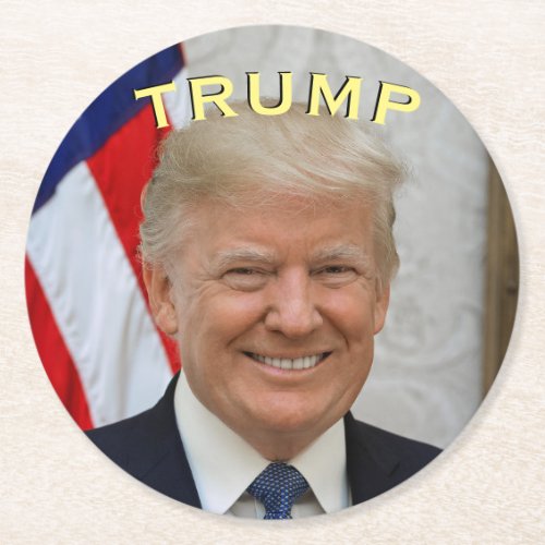 Trump President 45 Epic Fun Fantastic Round Paper Coaster