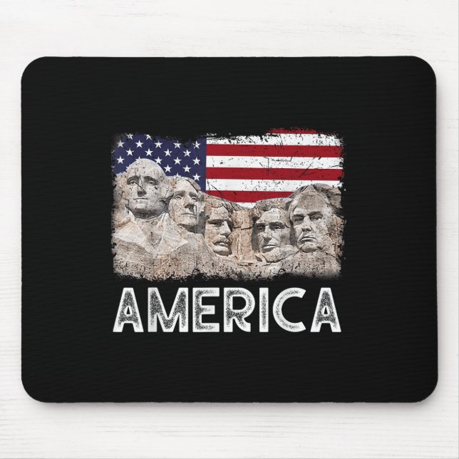 Trump President 45th Rushmore Mount American Flag  Mouse Pad (Front)