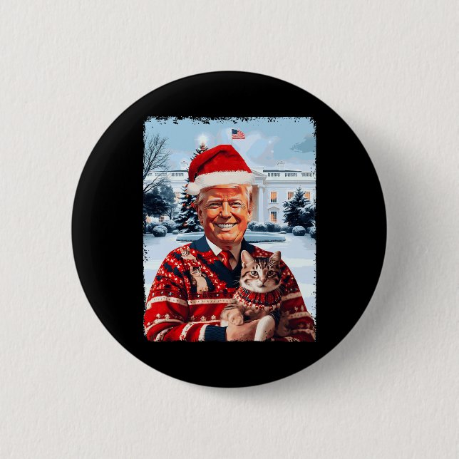 Trump President 47th Make Christmas Great Again Tr Button (Front)