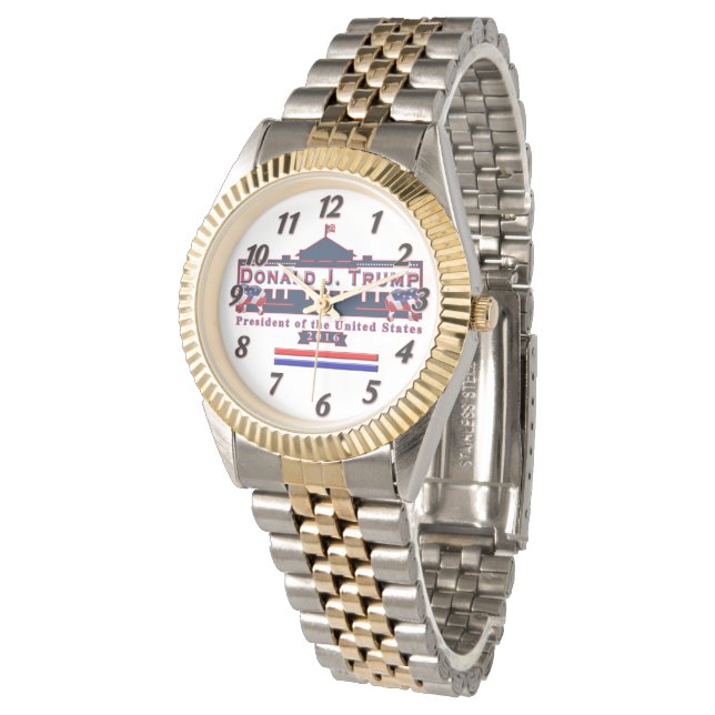 Trump President Red Blue Vintage Bracelet Watch (Angled)