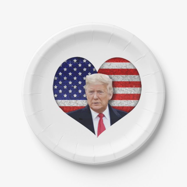 Trump President Sticker Design Paper Plates (Front)