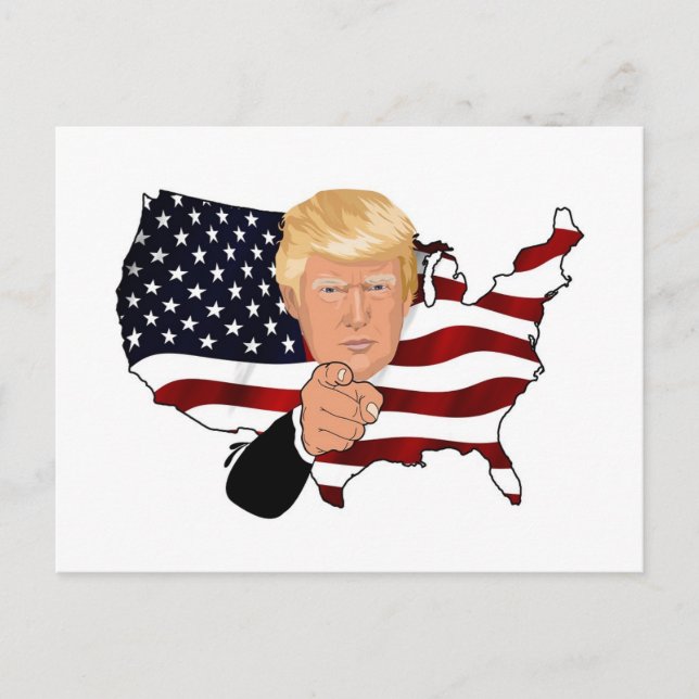 Trump President Uncle Sam Usa America Flag Postcard (Front)