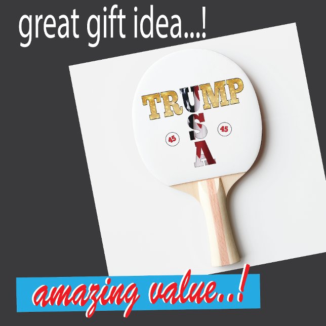 Trump Presidential 💪 Gold  Ping-Pong Paddle (Creator Uploaded)