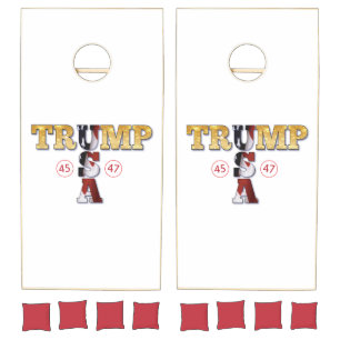 Trump Presidential 💪 Gold USA Cornhole Set