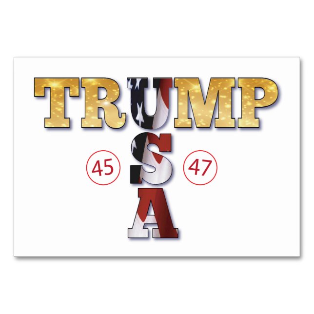 Trump Presidential 💪 Gold USA Table Number (Front)