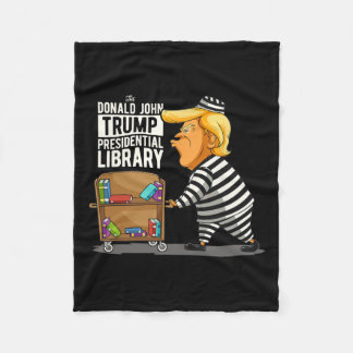 Trump Presidential Library Funny Anti Trump Fleece Blanket