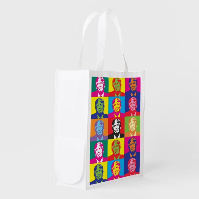 Trump Presidential Pop Art Grocery Bag (Front Side)