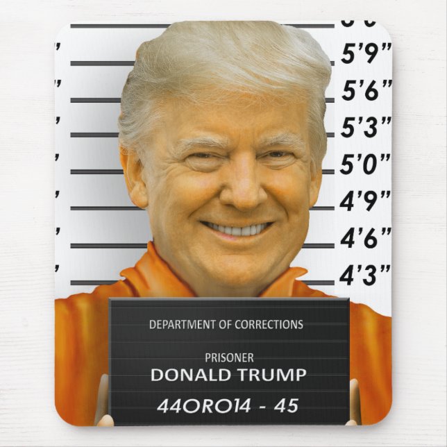 Trump Prison Mugshot Moron 45 Mouse Pad (Front)