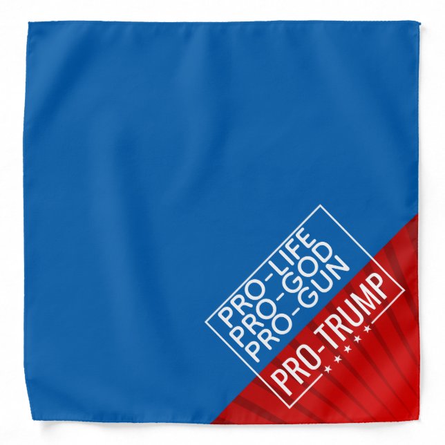 Trump Pro-Life Pro-Gun Pro-God Bandana (Front)