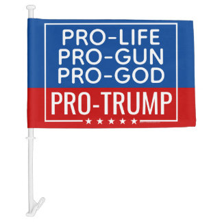 Trump Pro-Life Pro-Gun Pro-God Car Flag