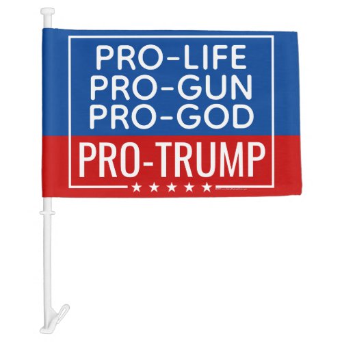 Trump Pro_Life Pro_Gun Pro_God Car Flag