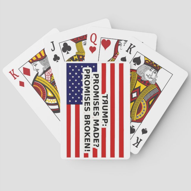 Trump promises made promises broken poker cards (Back)