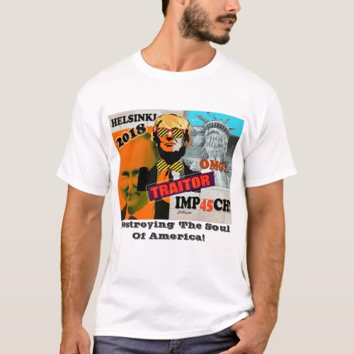 Trump Putin Helsinki Treason Collage T_shirt