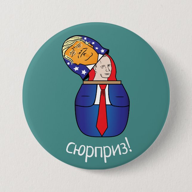 Trump - Putin Russian Doll Button (Front)