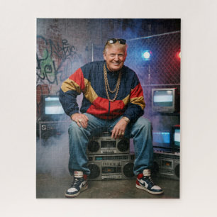 Trump Rapper Hip Hop Gold Chain Boombox Jigsaw Puzzle