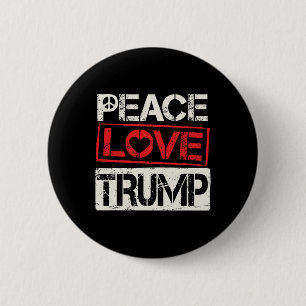 Trump Re-election Peace Love Trump Button