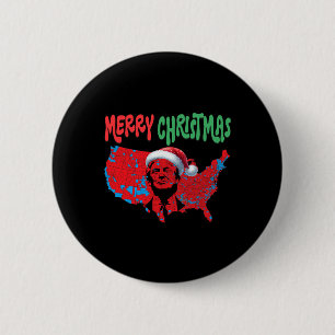 Trump Red Election Map Merry Christmas Trump Winne Button