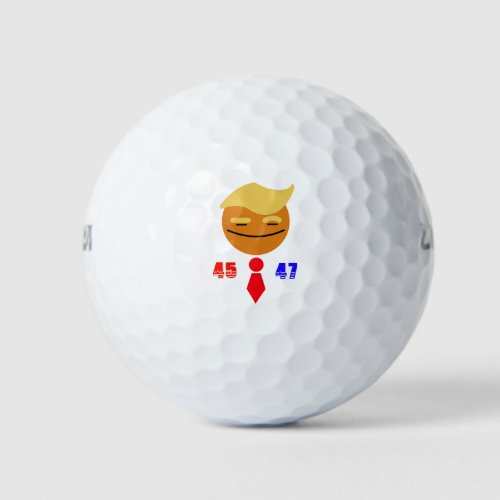 Trump Red Tie_Smiling Face 4547  Golf Balls