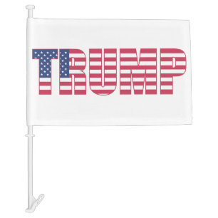 TRUMP red white and blue Car Flag