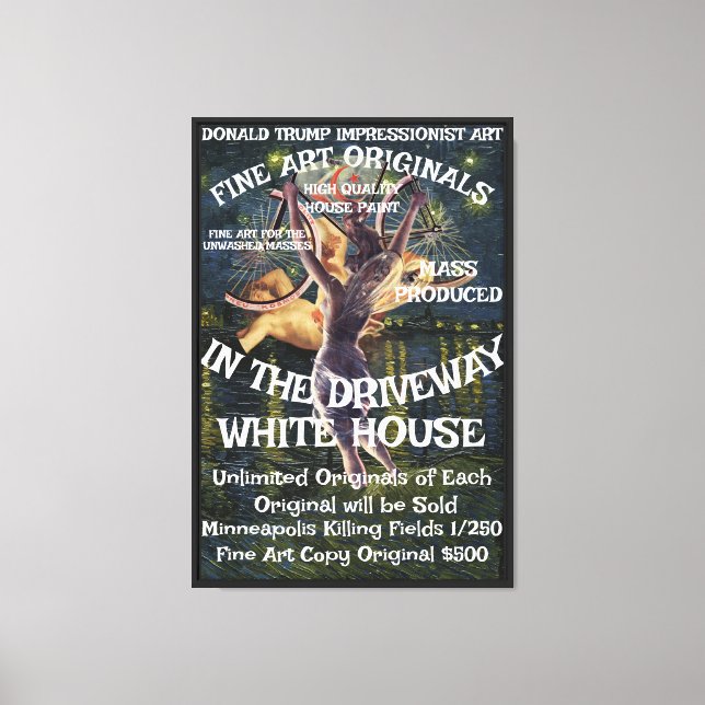 Trump Releases Underage Girls War Armageddon Canvas Print (Front)