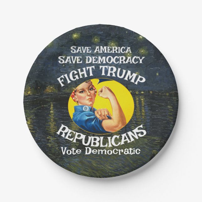 Trump Republican Party Birthday Holiday Boys Girls Paper Plates (Front)