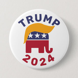 Trump Republican Round Button, Large, 3 Inch Button