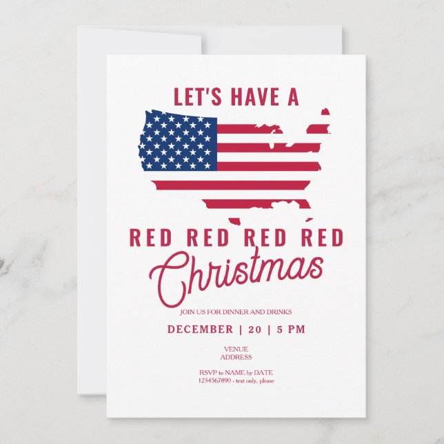 Trump Republican Supporter Have a Red Christmas  Invitation (Front)