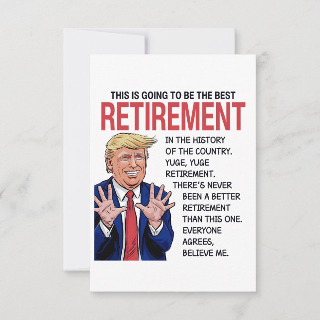 Trump Retirement Greeting  Card (Front)