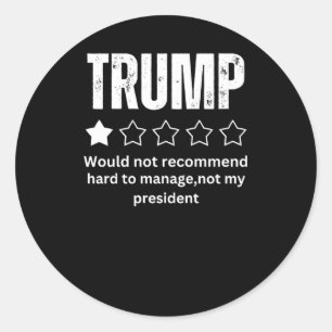 Trump Review Not My President 2025 Classic Round Sticker