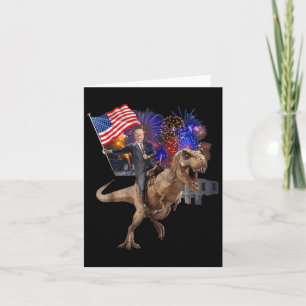 Trump Riding A Dinosaur T-rex Suppor Trump 2020 Card