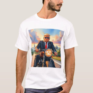 Trump Riding Motorcycle US Capitol Washington DC T-Shirt