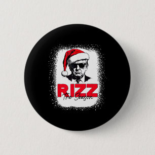 Trump Rizz The Season Christmas Funny Donald Trump Button
