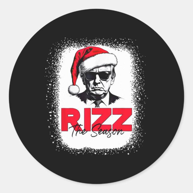 Trump Rizz The Season Christmas Funny Donald Trump Classic Round Sticker (Front)