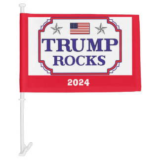 Trump Rocks Car Flag