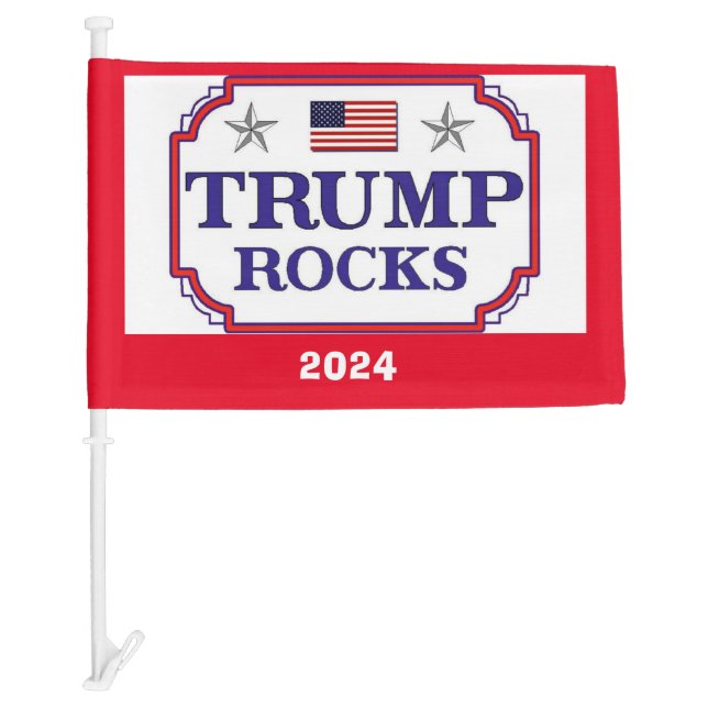 Trump Rocks Car Flag (Front)