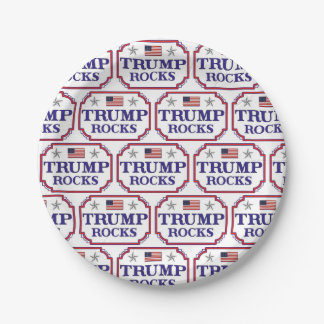 Trump Rocks Paper Plates