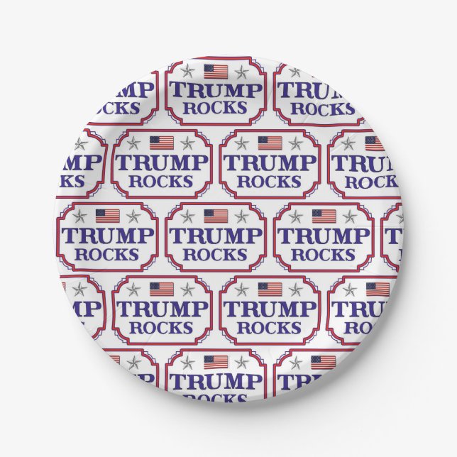 Trump Rocks Paper Plates (Front)